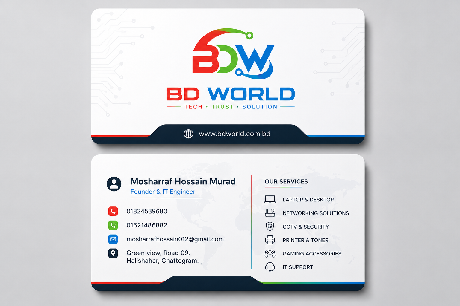BD World visiting card